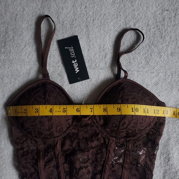 NWT Lace Floral Padded Bralette Bustier Style Crop Top - Picture 5 of 13